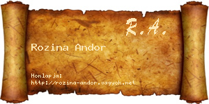 Rozina Andor névjegykártya